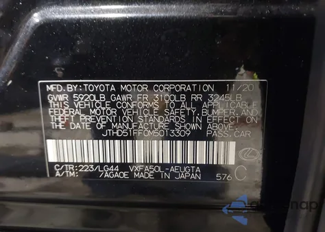 2021 Lexus Ls 500 z USA, uszkodzony, nr VIN JTHD51FF0M5013309